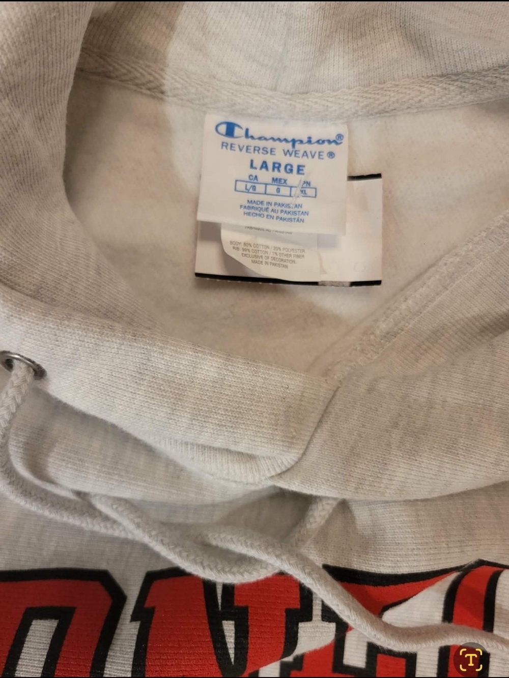 Champion Reverse Weave Cornell University Hoodie LG Gray Ivy League Sweatshirt - Picture 2 of 3